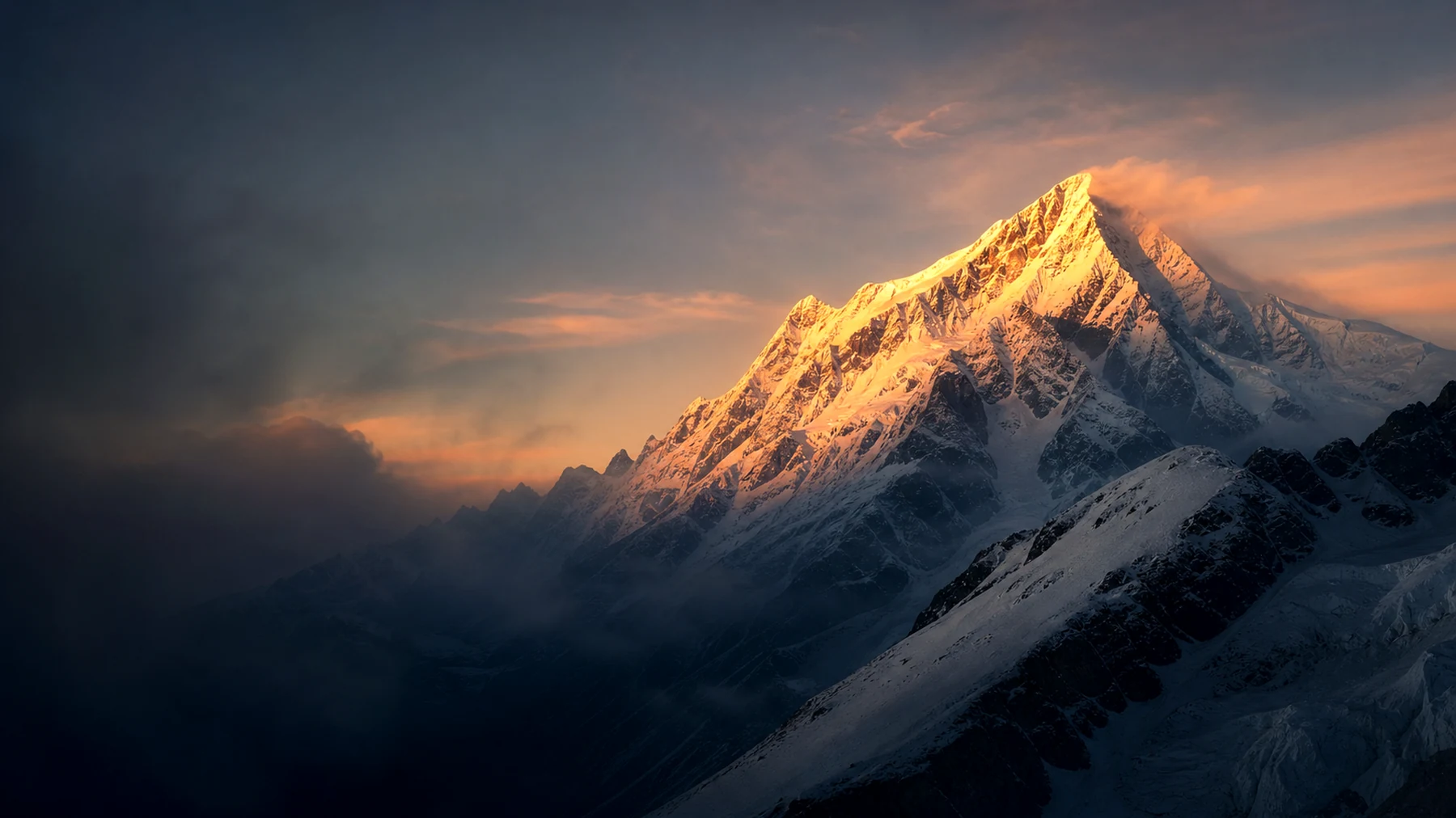 Kawagebo peak of Meili Snow Mountain at sunrise